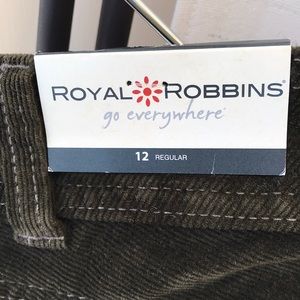Royal Robbins size 12 regular corduroy  pants olive brown